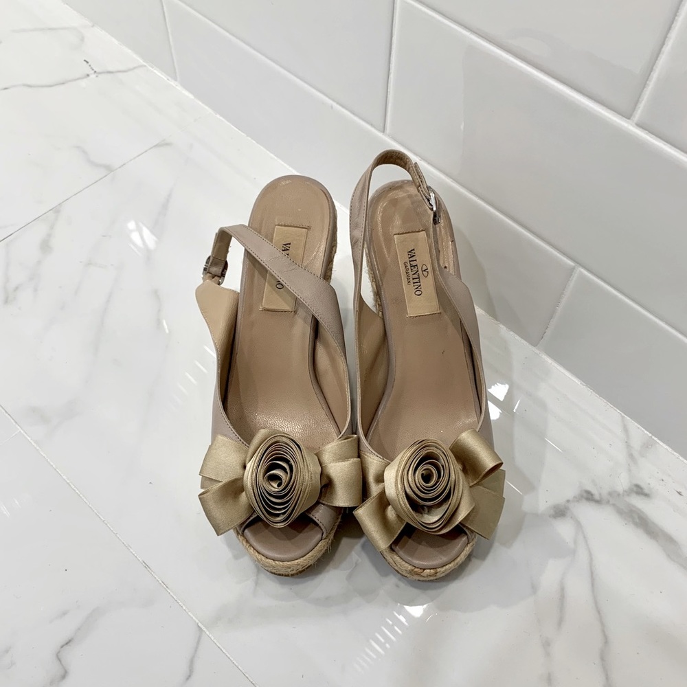 Valentino Rose espadrille wedges
